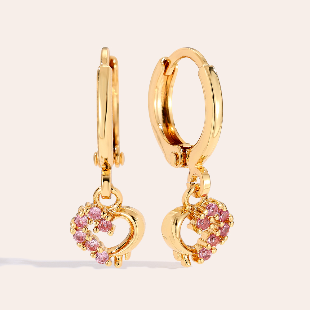 22mm Sweet Heart gold-plated earrings        