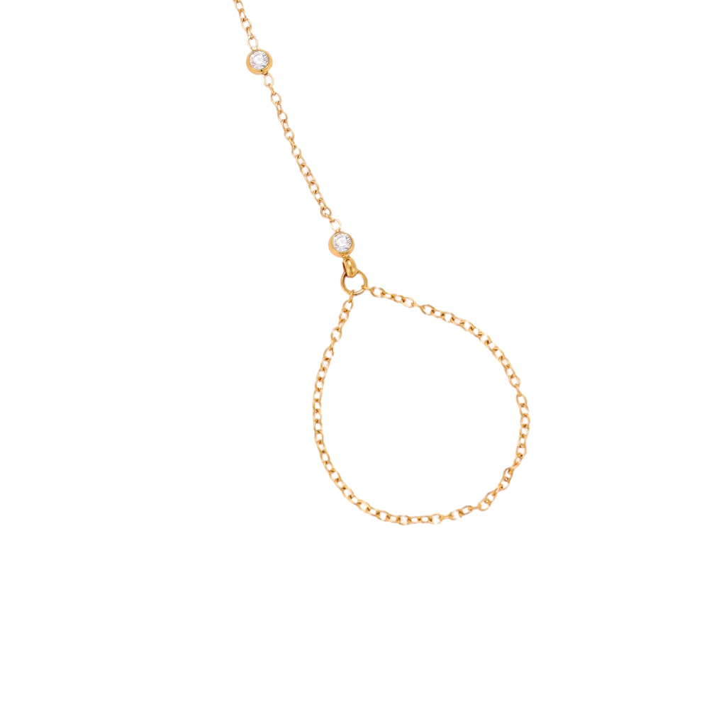 17cm Minimalist finger hand chain stainless steel bracelet   