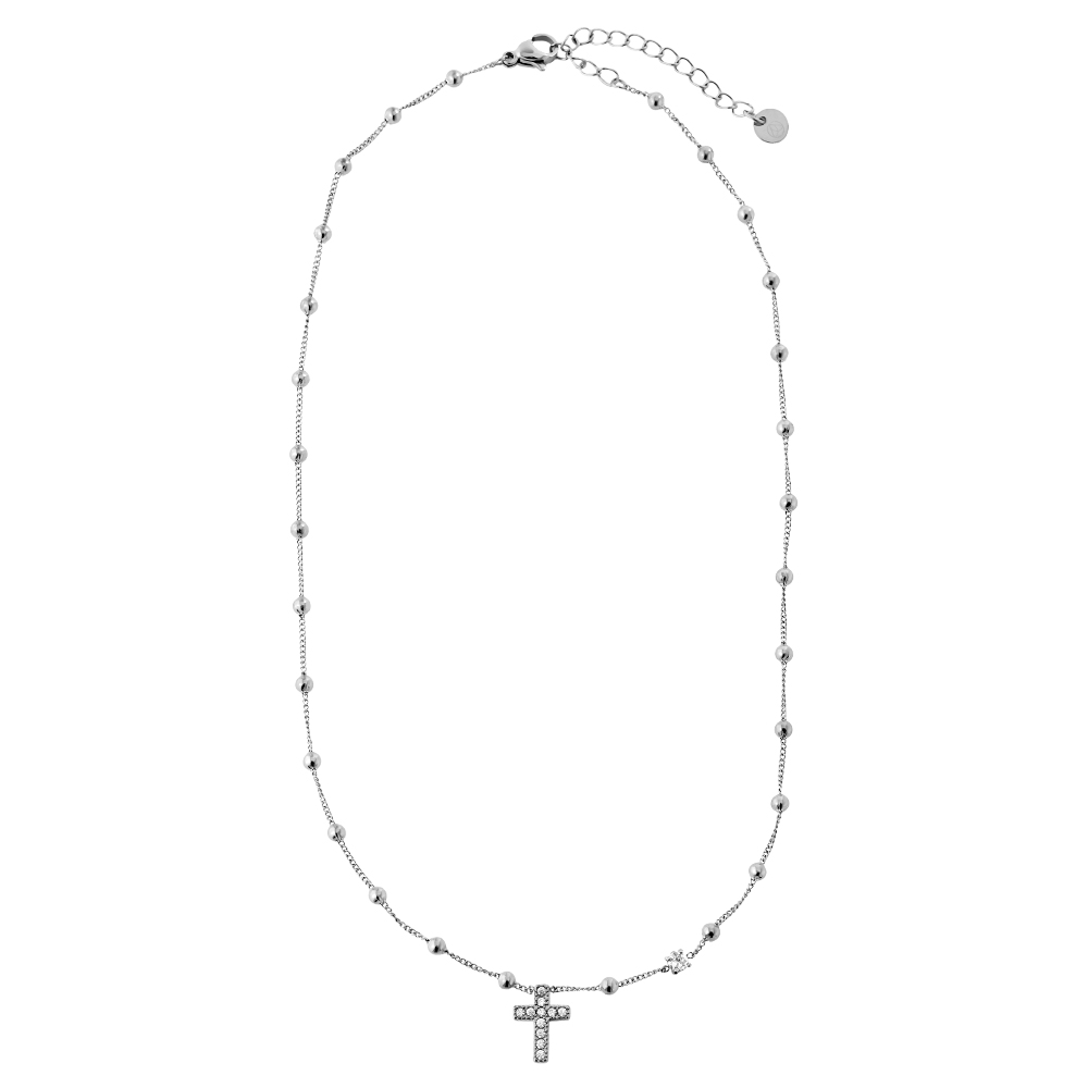 40cm Diamond Cross And Dots stainless steel necklace 40cm Diamond Cross And Dots stainless steel necklace