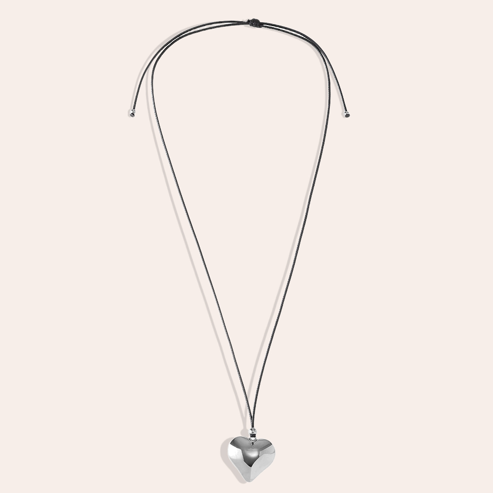 90cm heart stainless steel pendant necklace