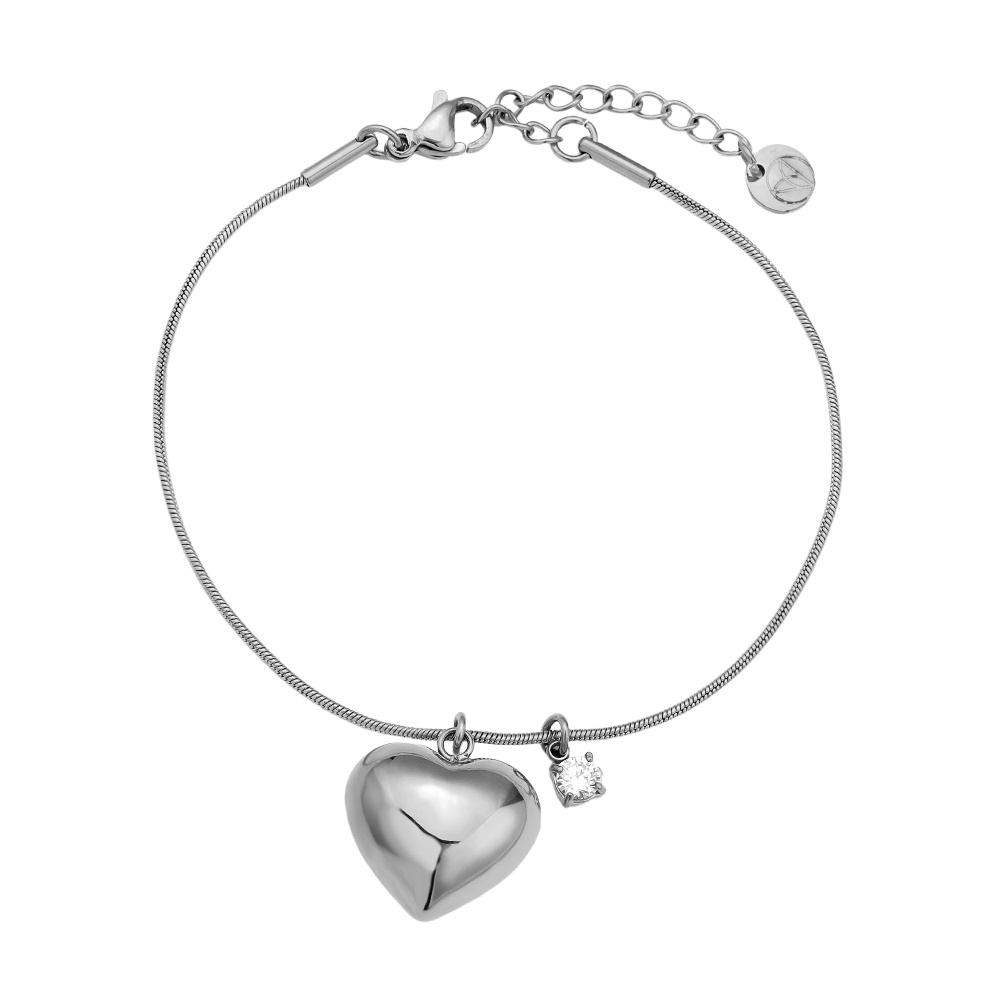16cm Heart And Diamond Dot stainless steel bracelet     
