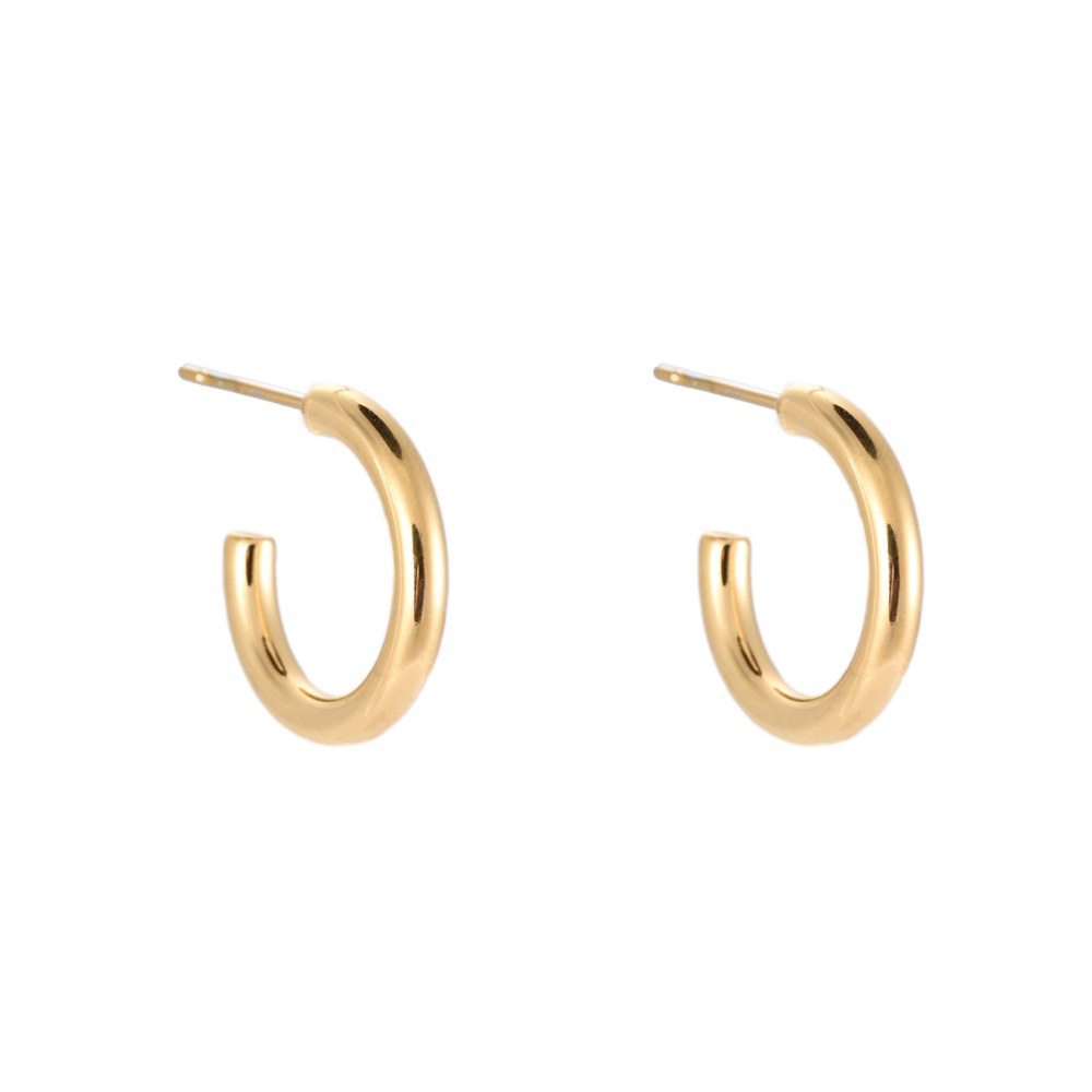 Stainless steel earrings Big Simple Hoop