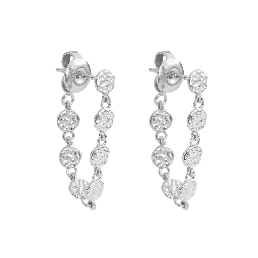 50mm irregular small disc stainless steel earrings  