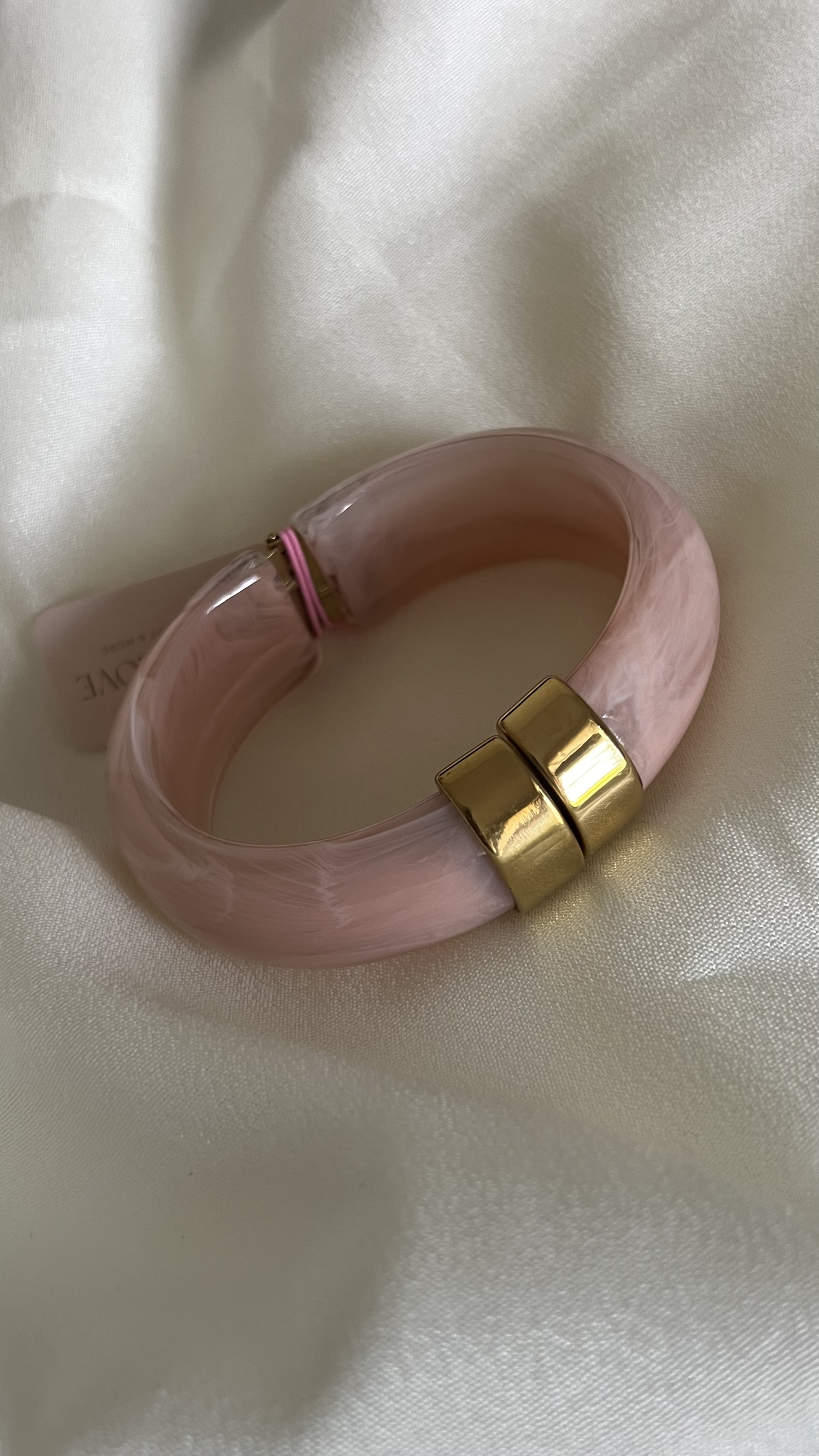Round chunky resin stainless steel bangle  