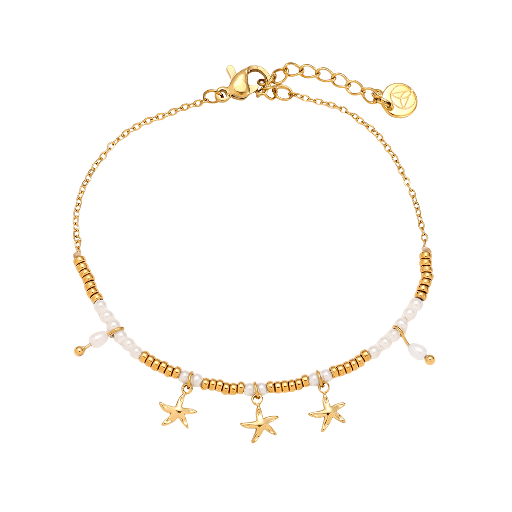 17cm Pearl Star stainless steel bracelet