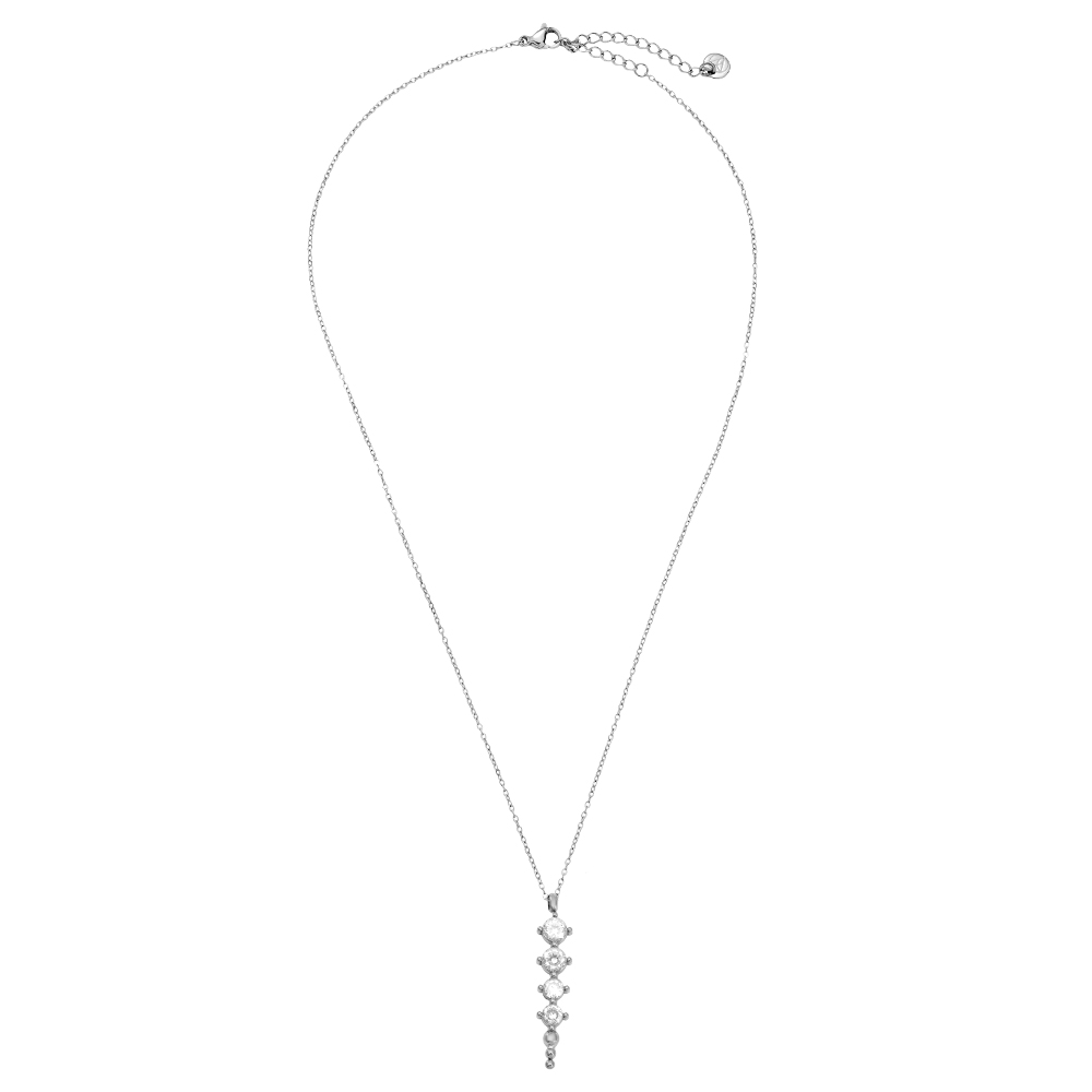 Stainless steel necklace 40cm Four Diamond Dots