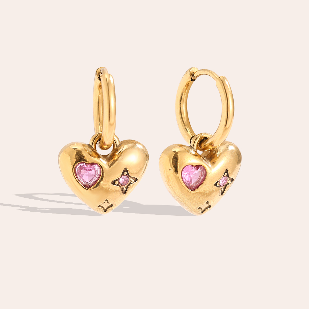 2cm Sweet Heart stainless steel earrings       
