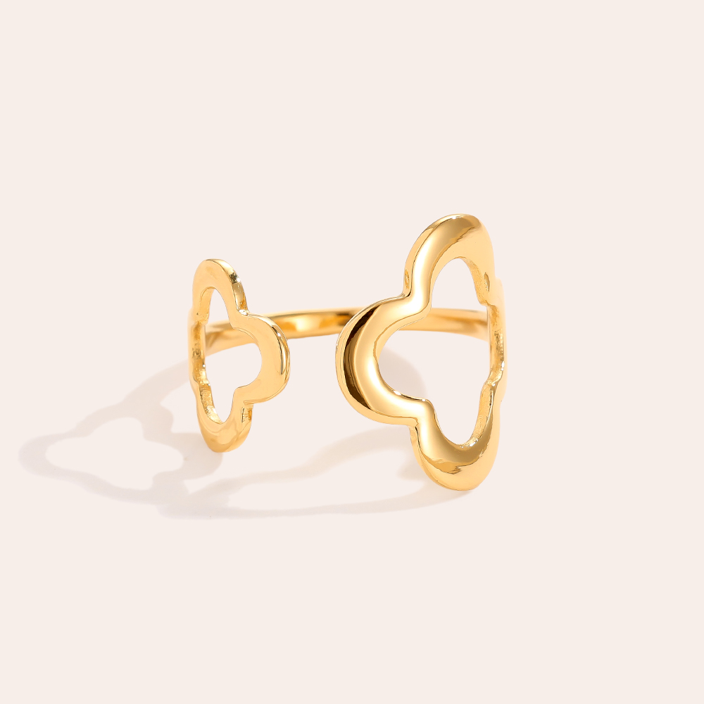 Two Clover stainless steel ring    