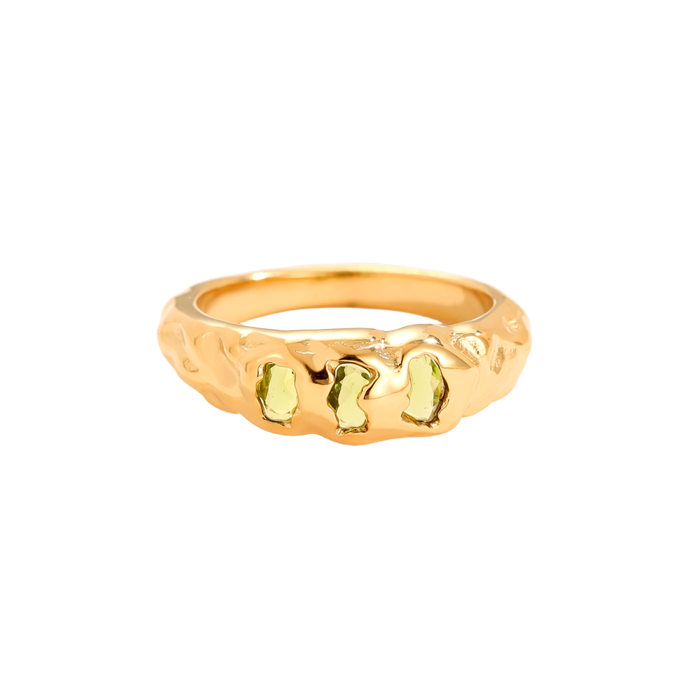 Three Diamonds stainless steel ring    