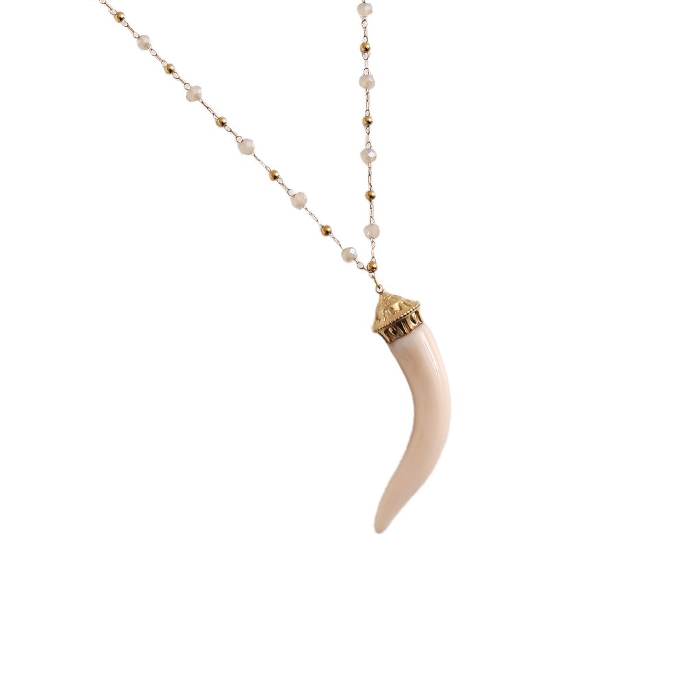 80cm acrylic chilli shape stainless steel necklace     