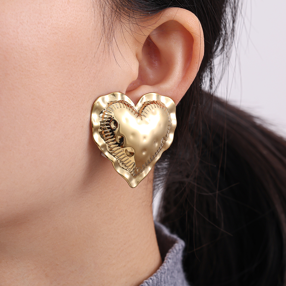 4cm Great Heart stainless steel earrings        