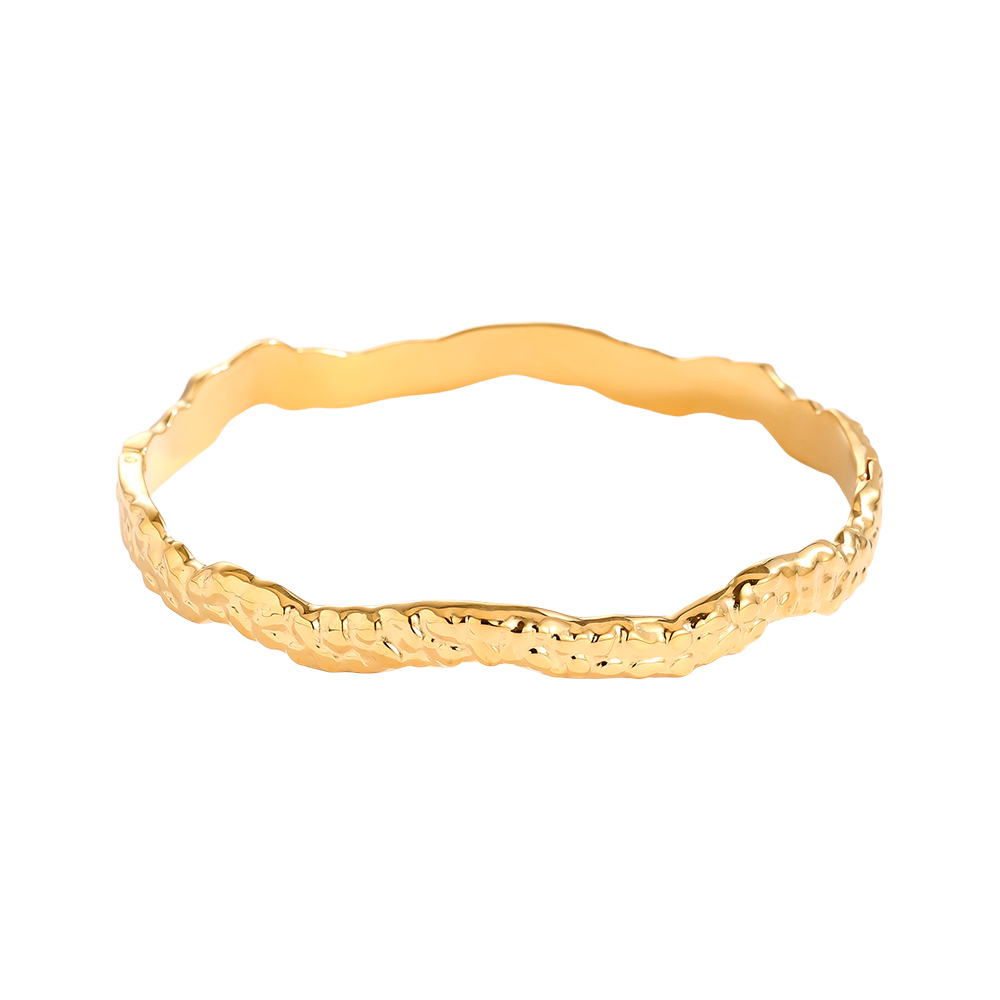 6.5cm Diameter Different Wave Stainless Steel Bangle      