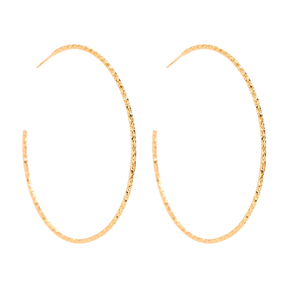 60mm Twisted Stainless Steel Earrings 