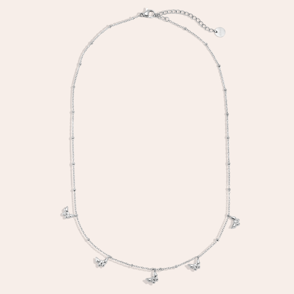 42cm butterfly stainless steel necklace