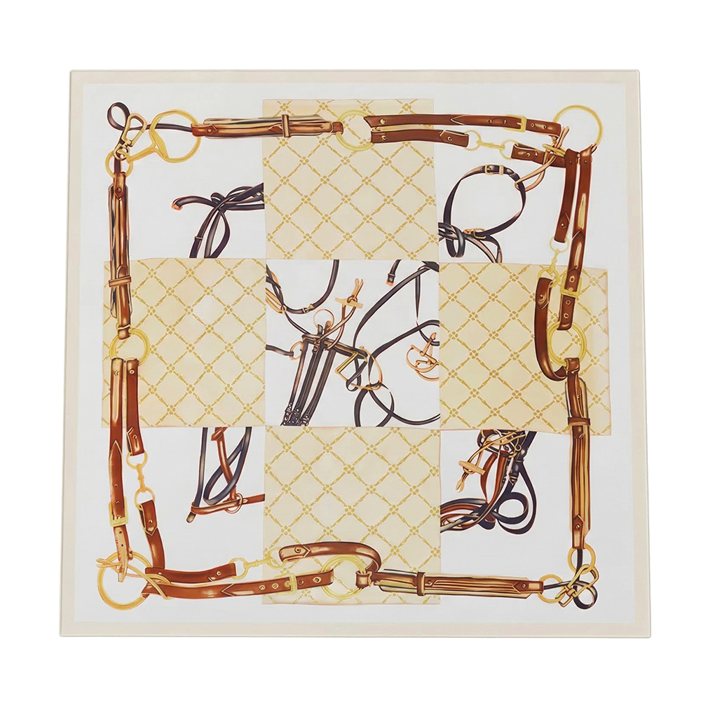 68*68cm Beige belt pattern scarf