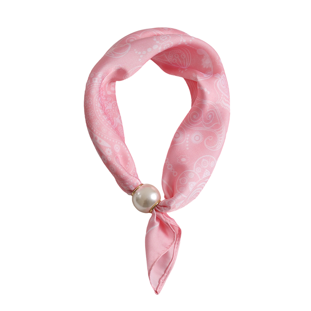 43cm Paisley Pattern Pink Beaded Scarf