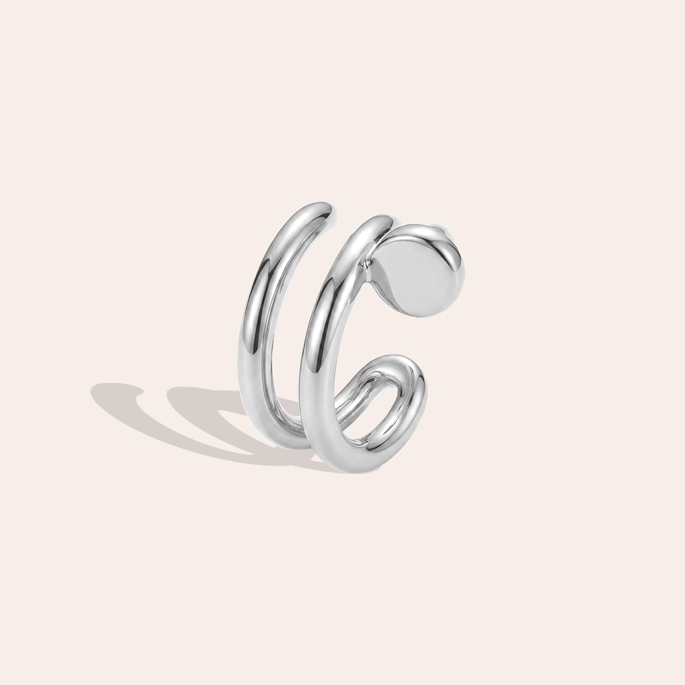 Gold-plated ear cuffs, 15mm nail shape