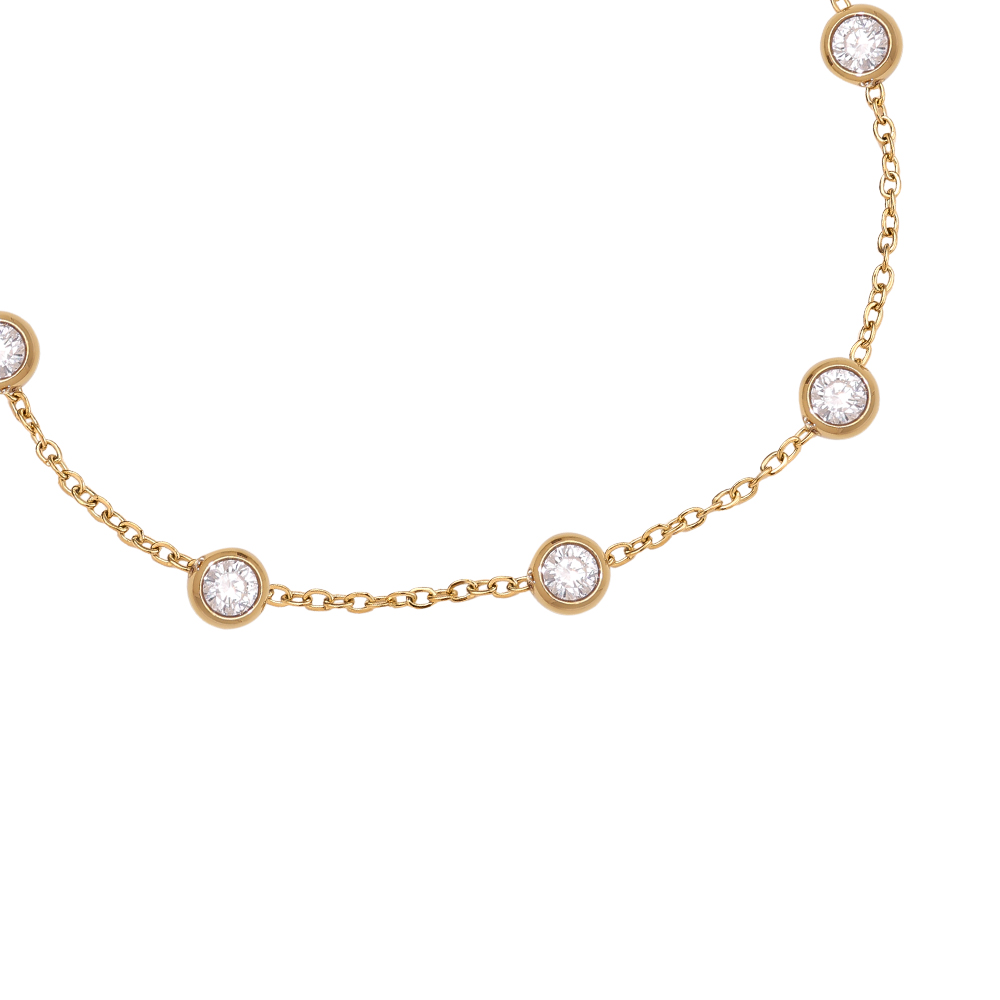 17cm Five Diamond Dots stainless steel bracelet       