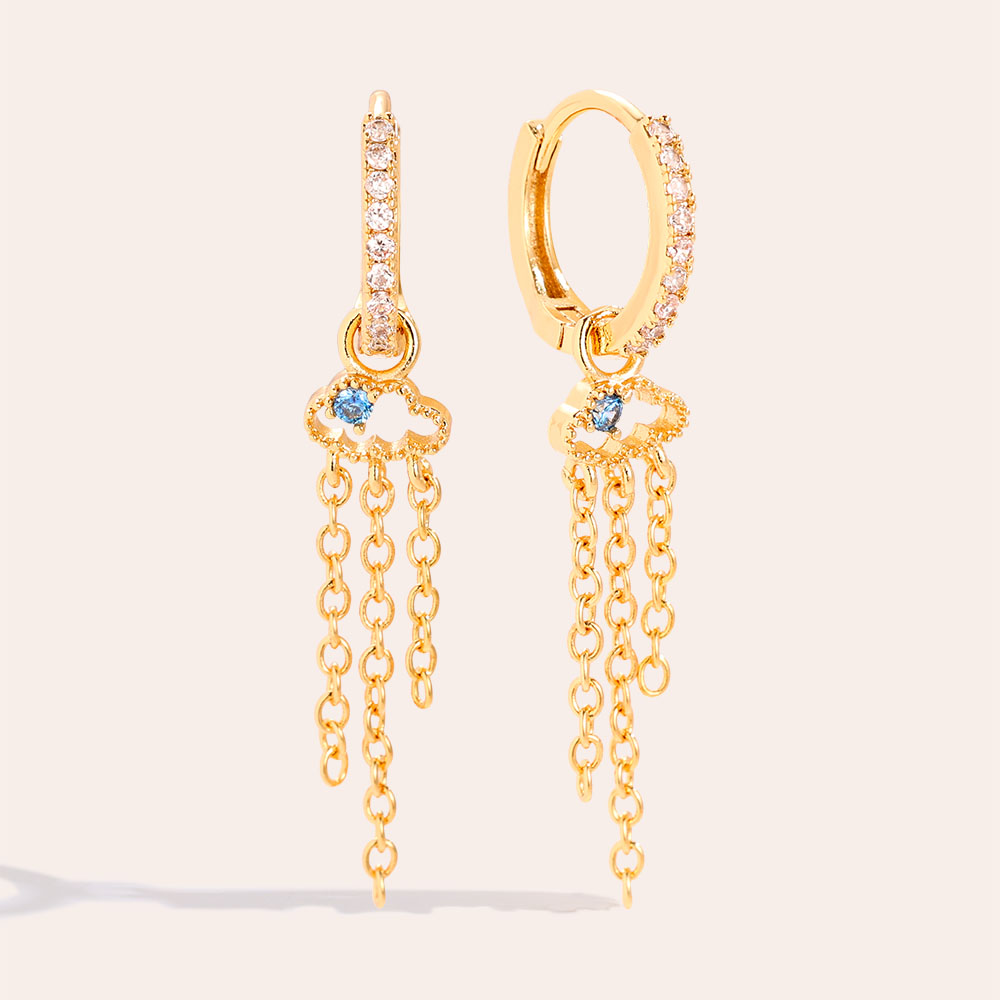 38mm Diamond Cloud gold-plated earrings   