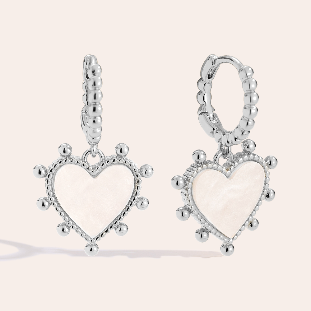 25mm Shell Heart Gold-plated Earrings      