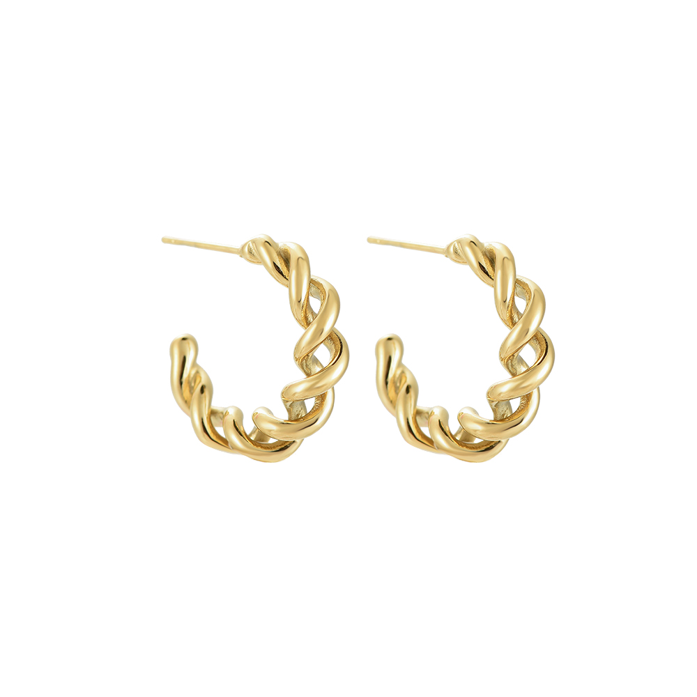 Stretched helix stainless steel stud earrings