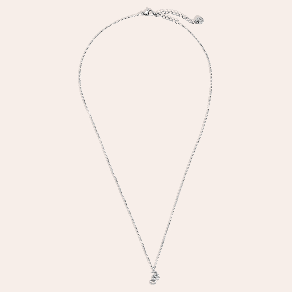 40cm Diamond Sea Horse stainless steel necklace    