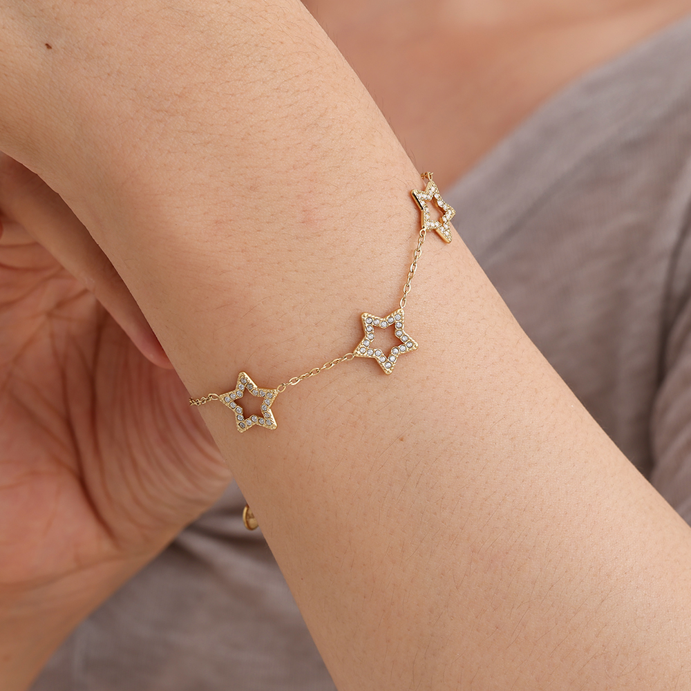 17cm Sparkling Star stainless steel bracelet        