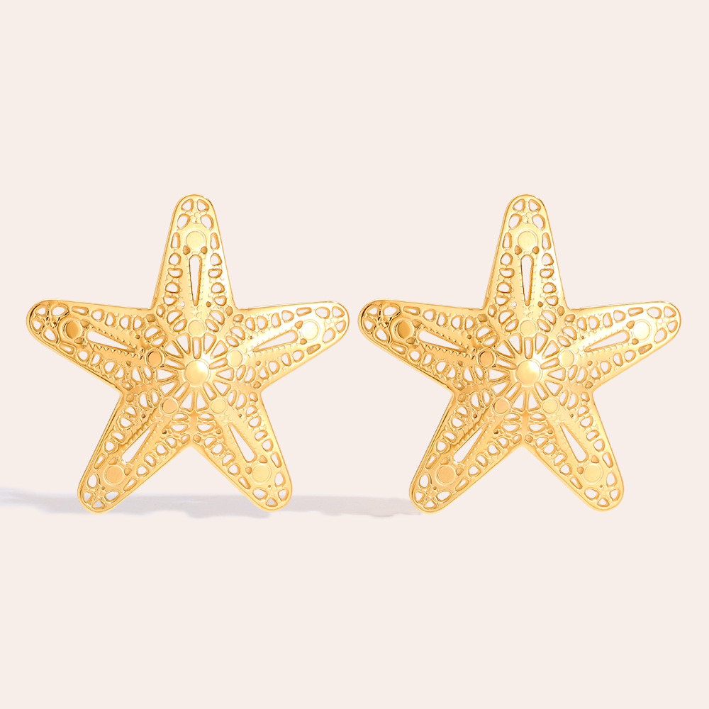 45mm Nice Sea Star stainless steel earrings  