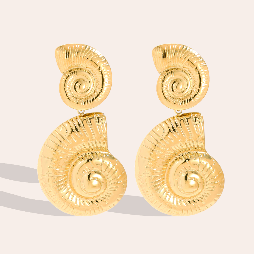 23*44mm Nice Conch stainless steel earrings