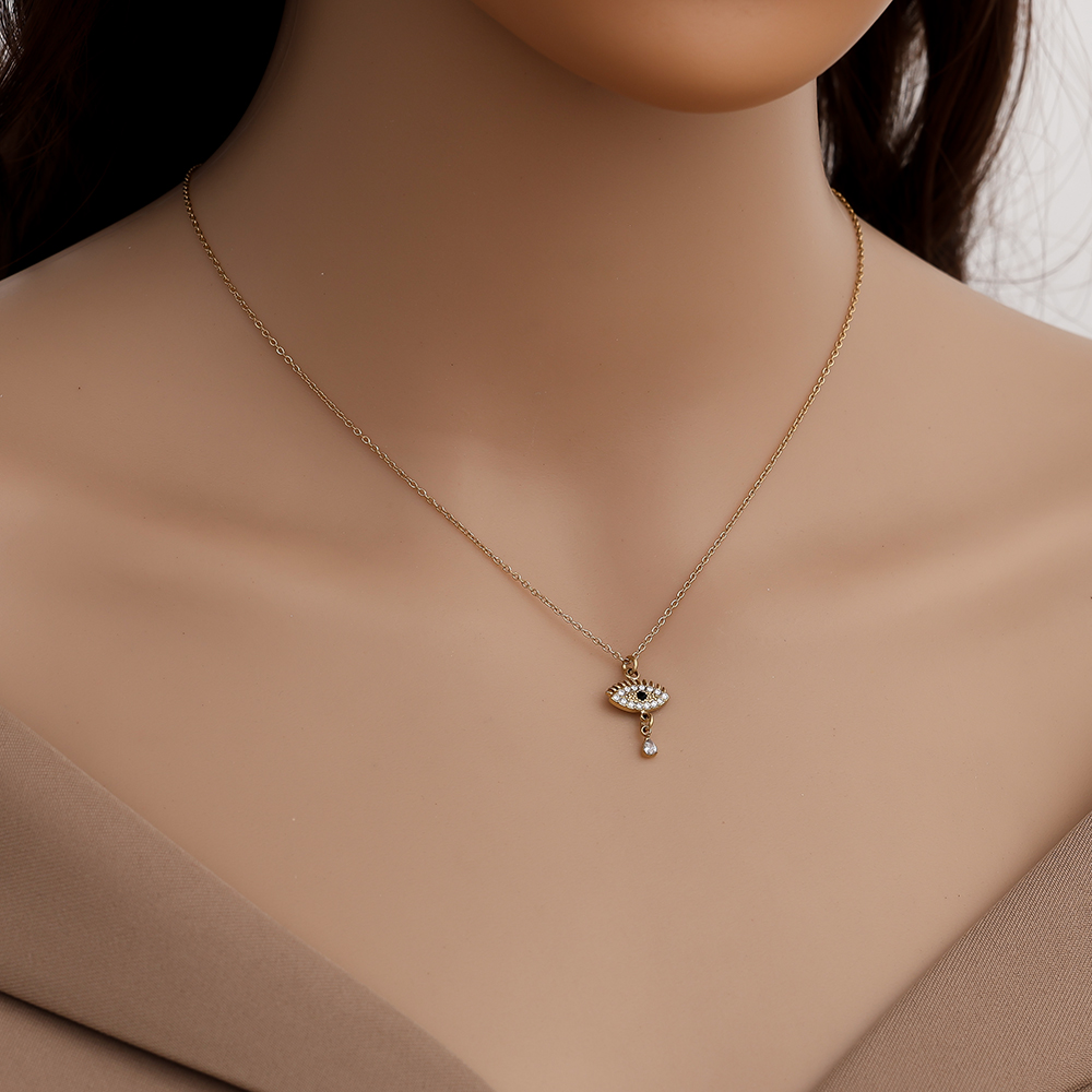 39cm Diamond Eye stainless steel necklace    