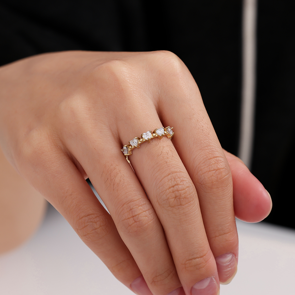 Adjustable crown zirconia stainless steel ring