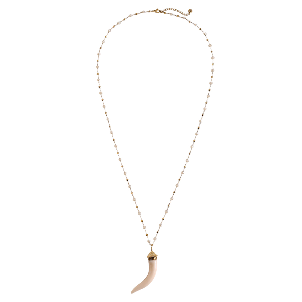 80cm acrylic chilli shape stainless steel necklace     