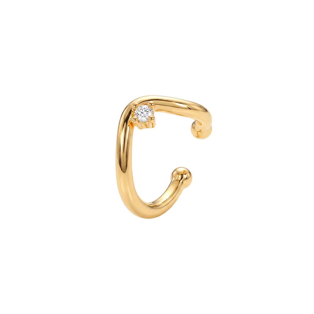 15mm Small drop zirconia gold-plated ear cuffs