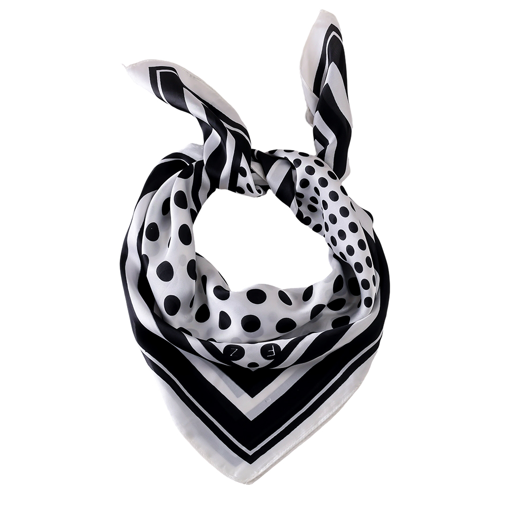 68*68cm Black White Dot Pattern Scarf
