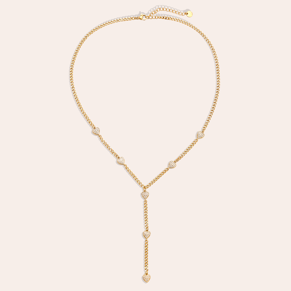 43cm heart link stainless steel necklace 