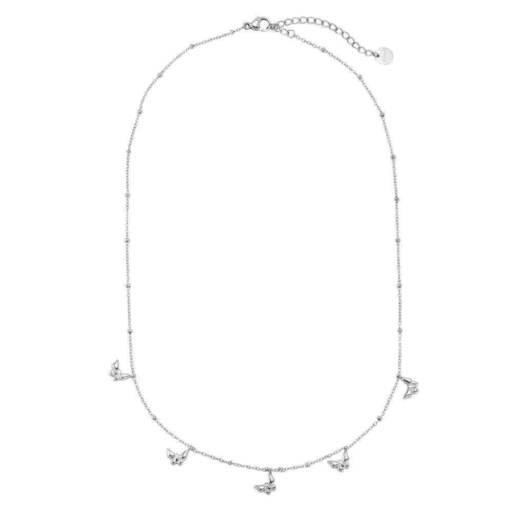 42cm butterfly stainless steel necklace