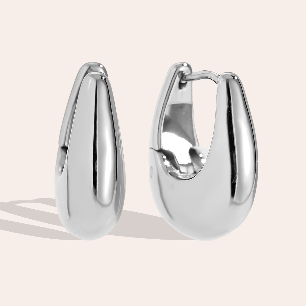 15mm drop hoop stainless steel earrings       