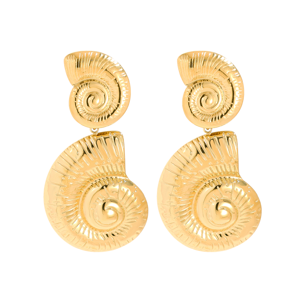 23*44mm Nice Conch stainless steel earrings