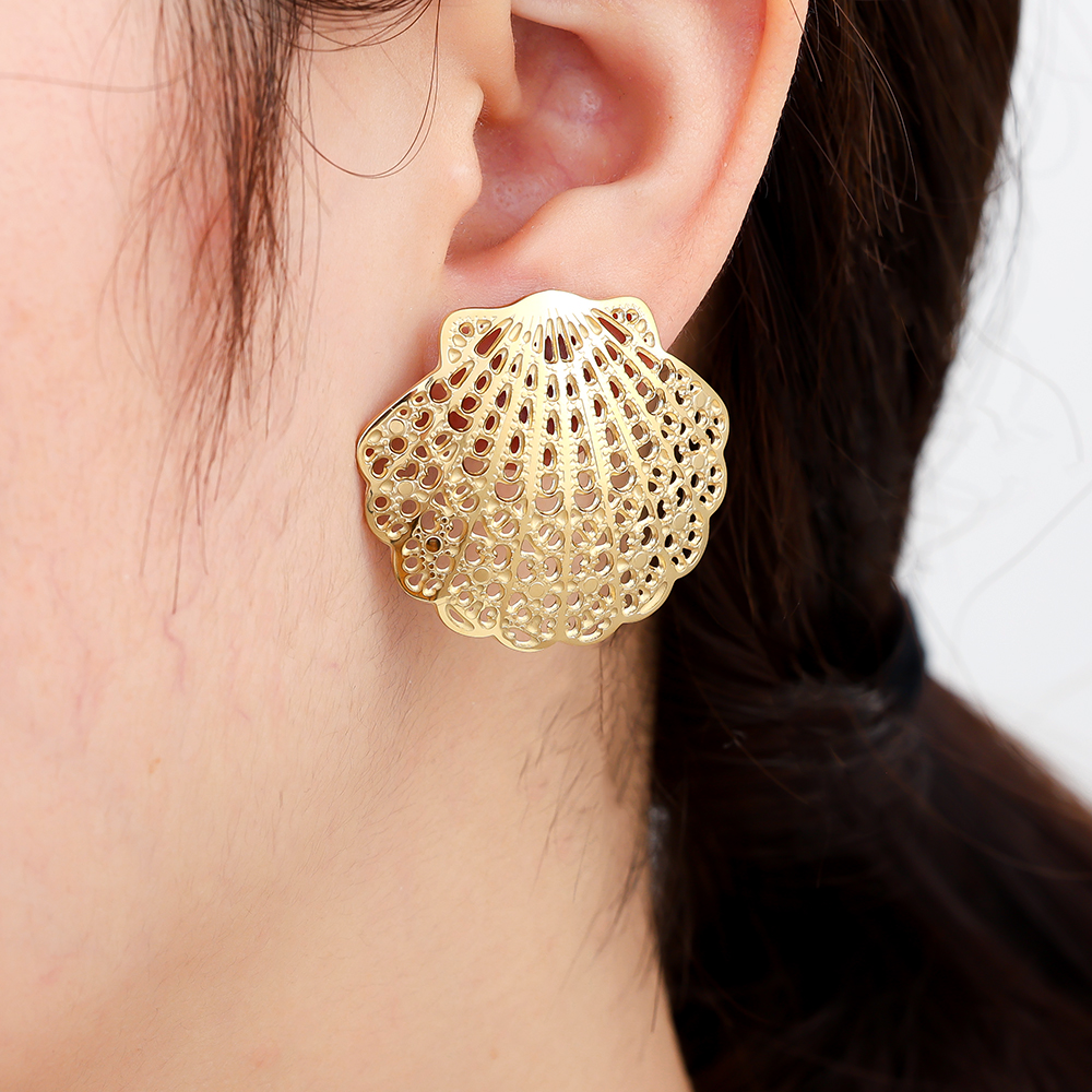 35mm Nice Shell stainless steel earrings  