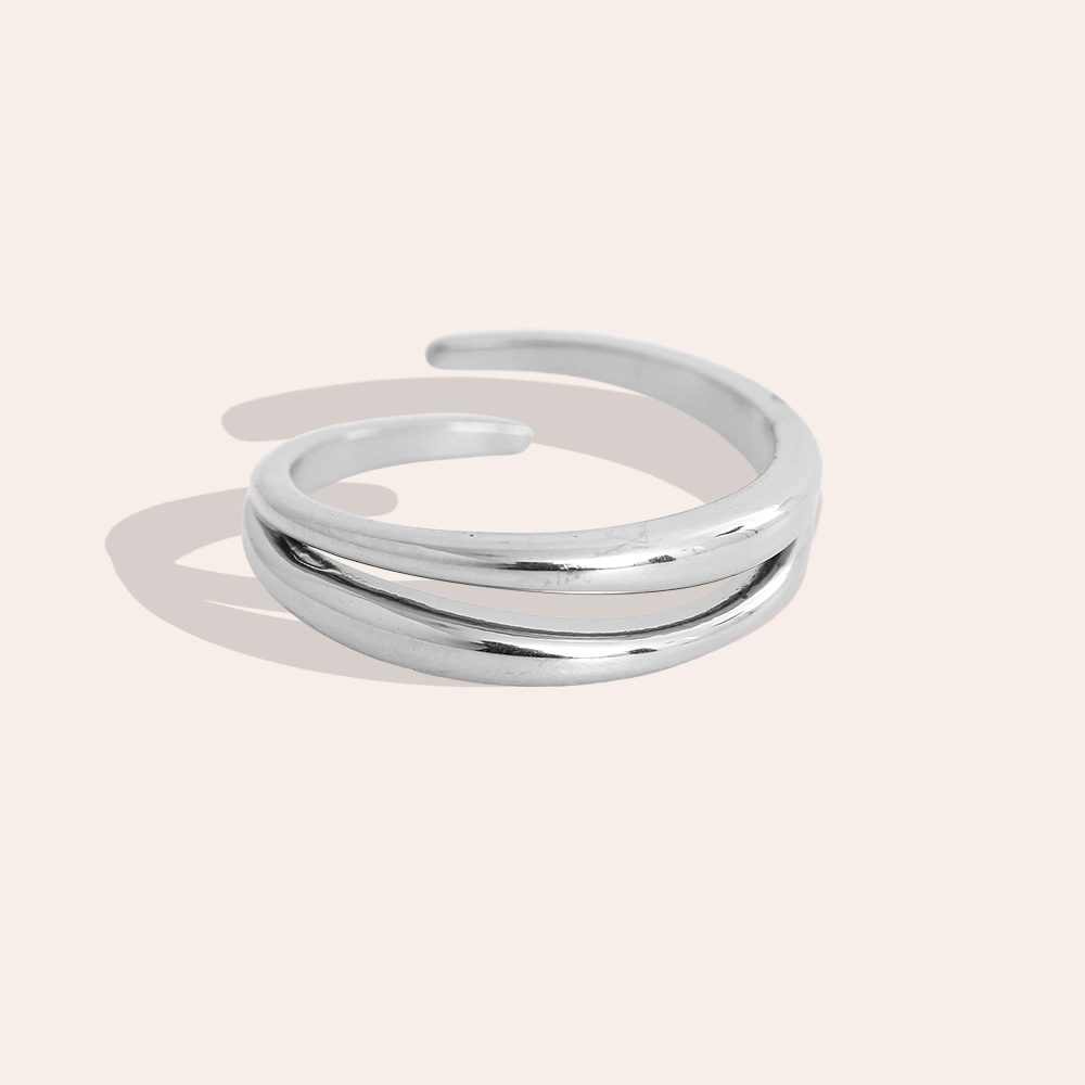 Adjustable double stainless steel ring 
