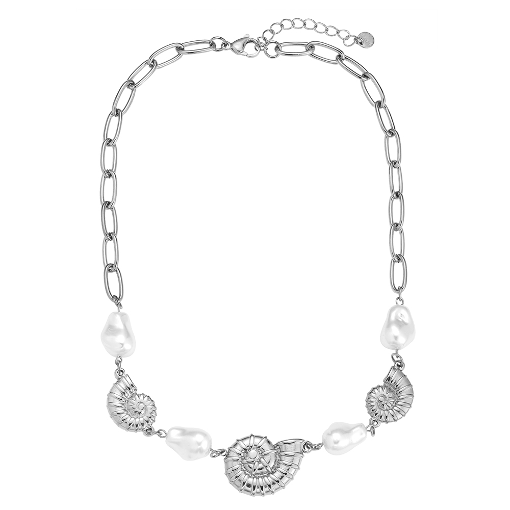 39cm Pearl Shells stainless steel necklace