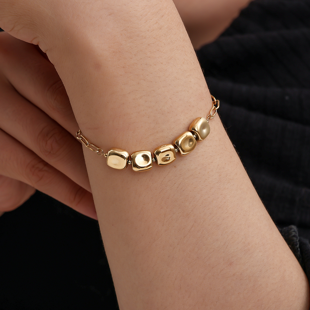 17cm Cube Dot Chain stainless steel bracelet       