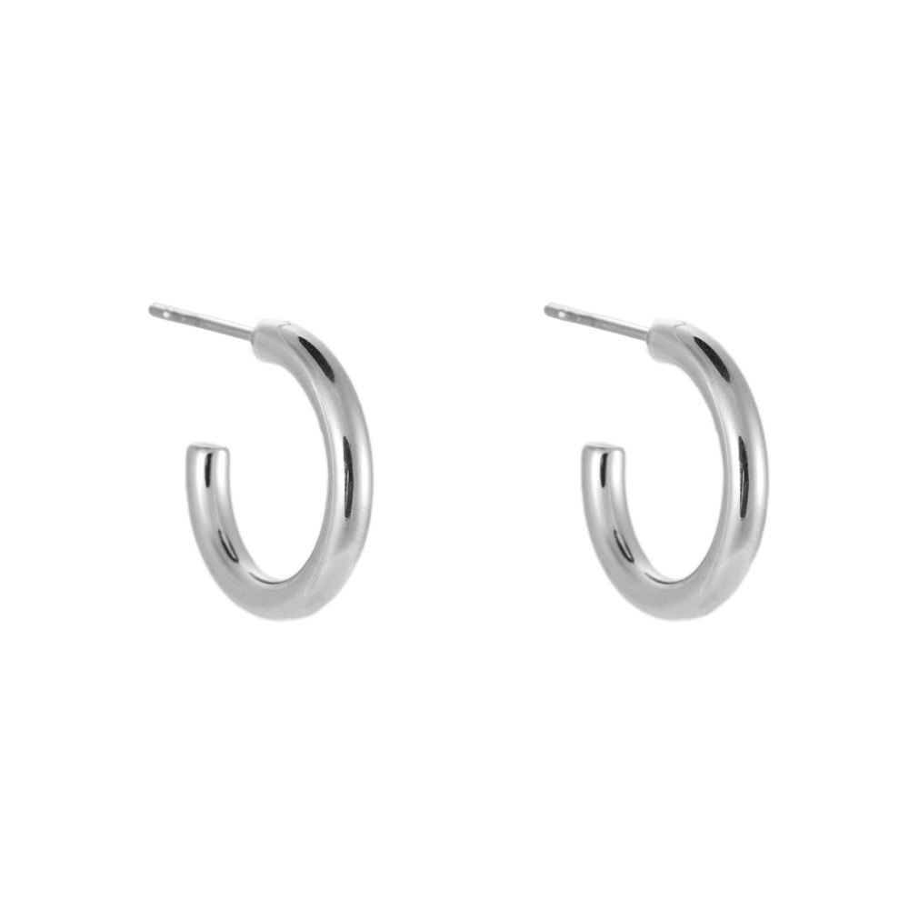 Stainless steel earrings Big Simple Hoop