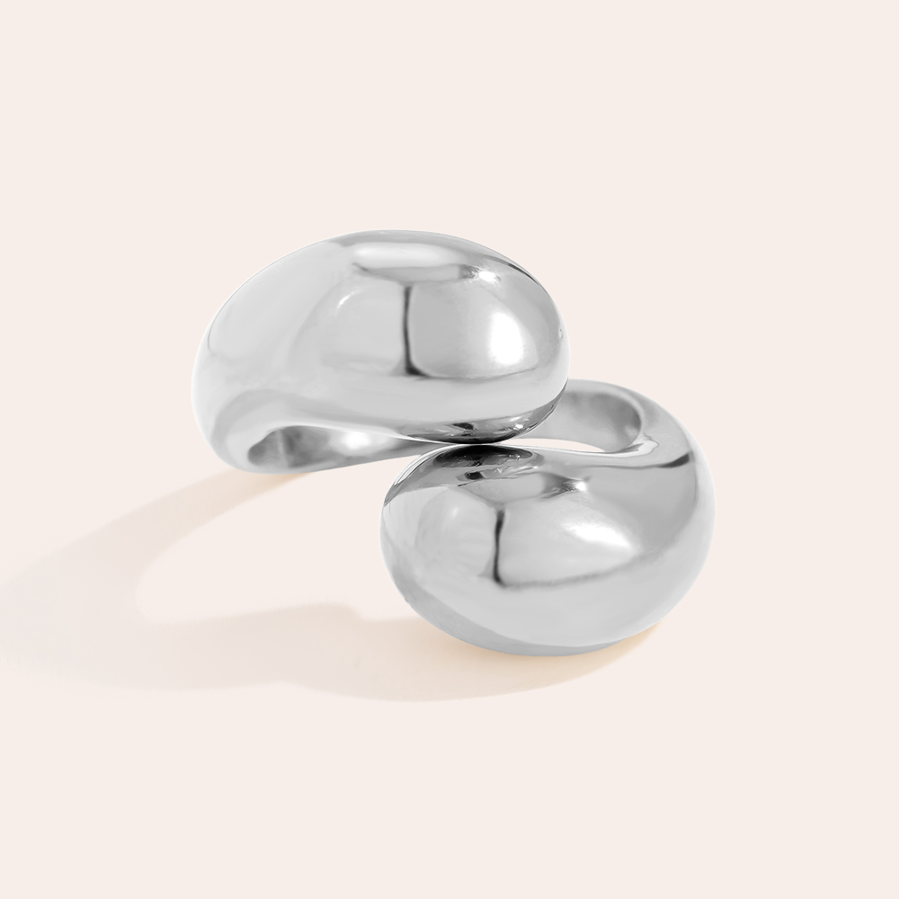 Two Drops stainless steel ring