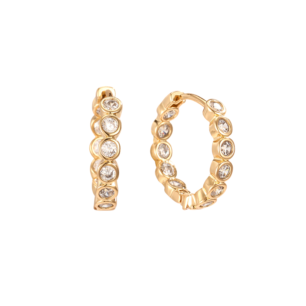 Gold-plated 16mm cubic zirconia hoop earrings