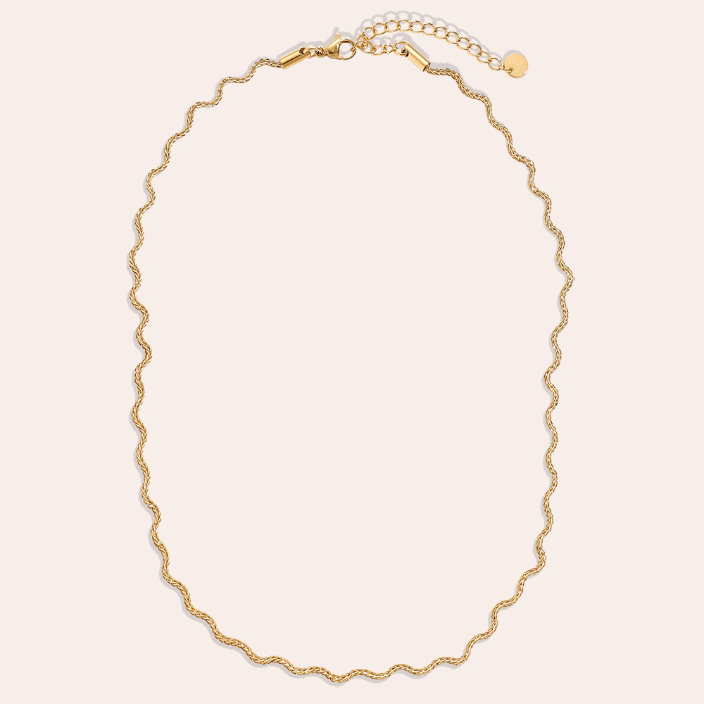 38cm Nice Wave Chain stainless steel necklace 
