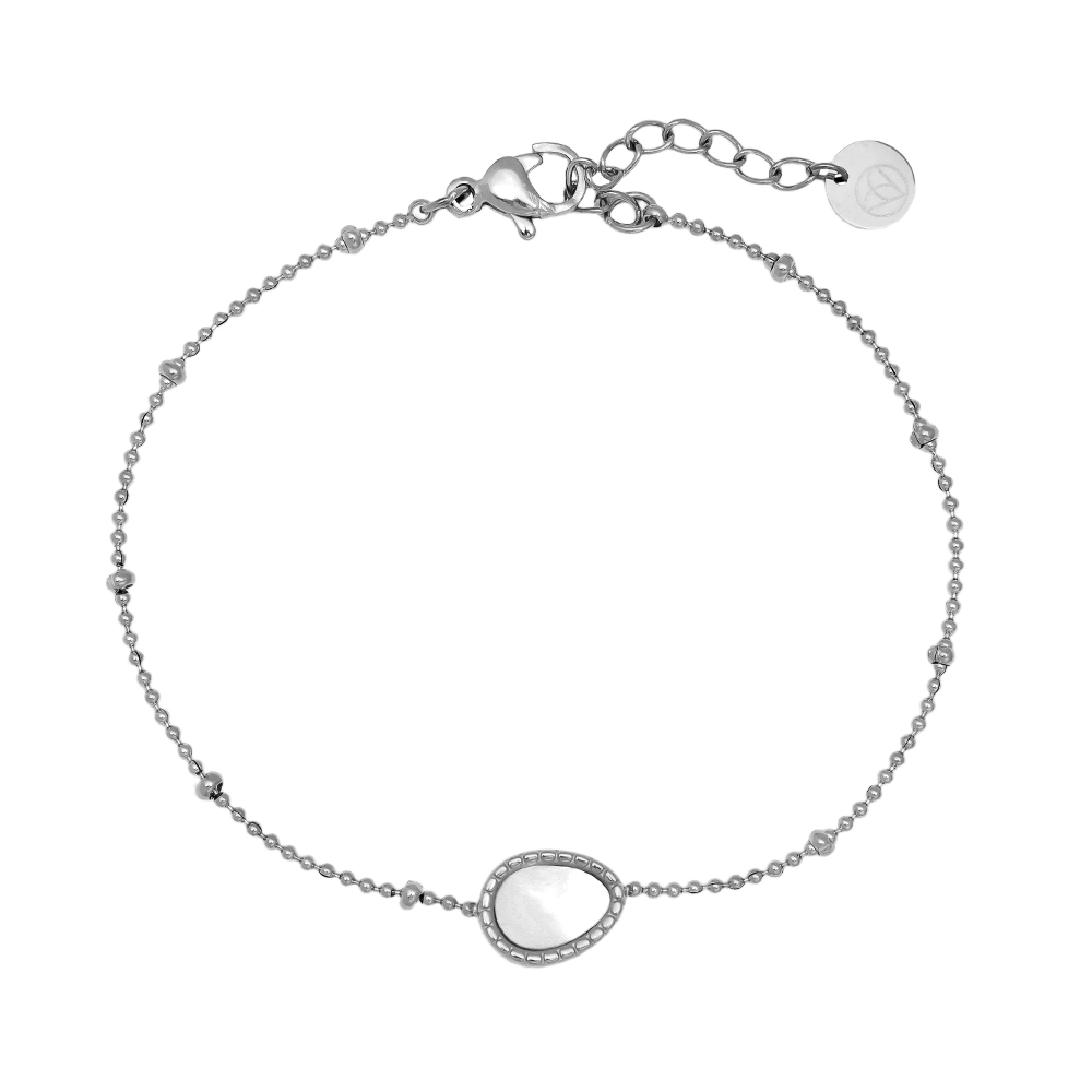 17cm Shell Oval Stainless Steel Bracelet       