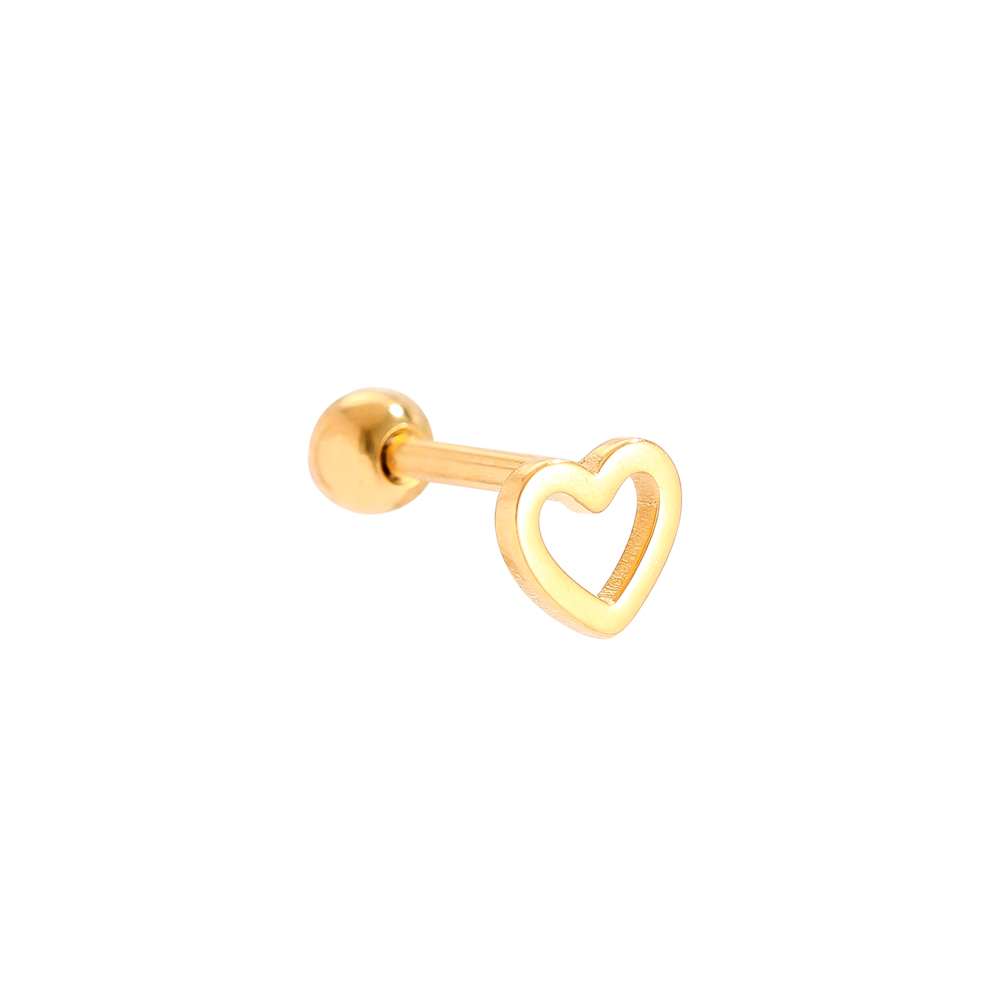 5mm mini hollow heart stainless steel piercing     