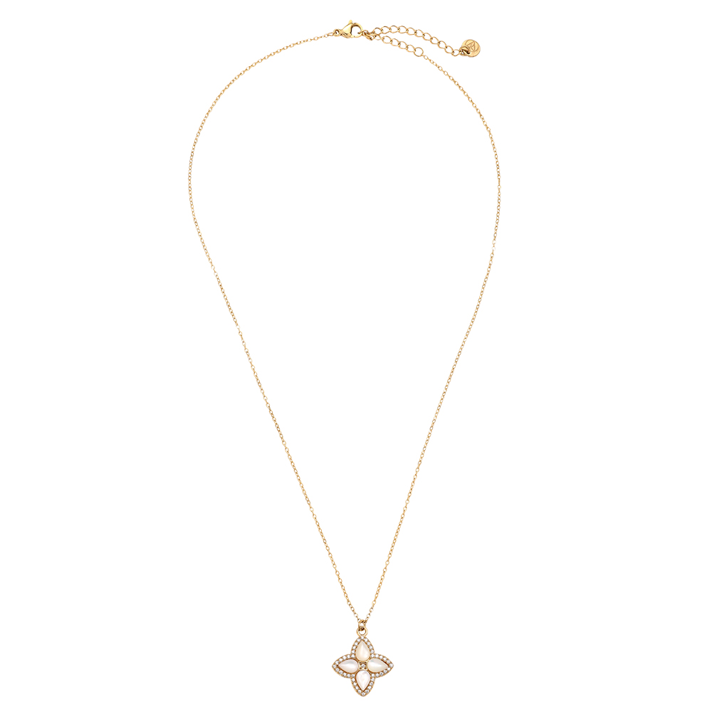 40cm Nice Diamond Luckly Flower stainless steel necklace    