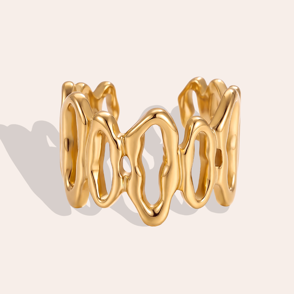 Adjustable irregularly shaped elliptical stainless steel ring    